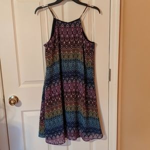Tacera Cold Shoulder Tunic Dress Boho Multi EUC M